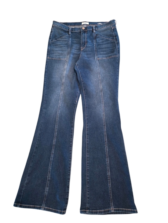 Nicole Miller New York Denim - Nicole Miller New York Soho High Rise Flared Women's 12 Dark Blue Wash Jeans